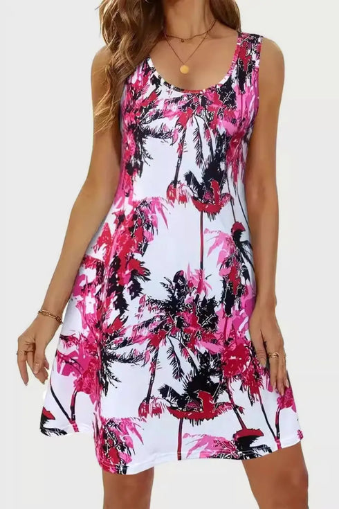 'Vanya' Printed Wide Strap Mini Dress - Celes Fashion